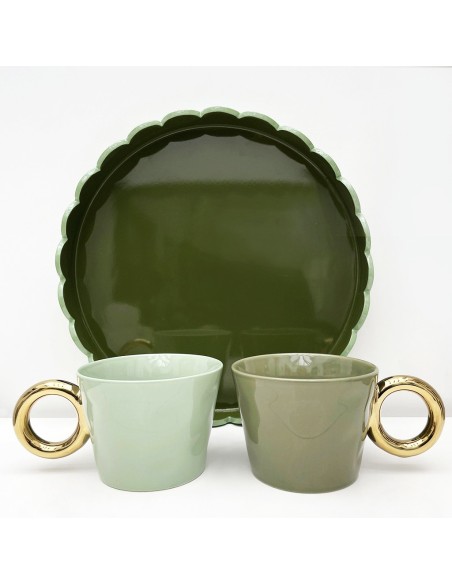 Set de 2 tasses matins calins kaki