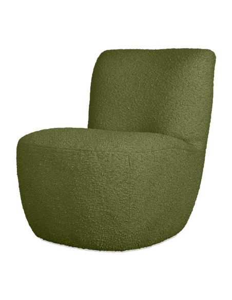 Fauteuil Eve tissu bouclette kaki