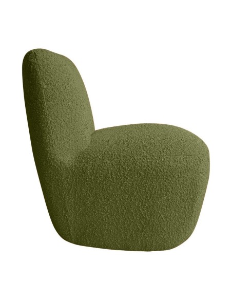 Fauteuil Eve tissu bouclette kaki