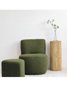 Fauteuil Eve tissu bouclette kaki