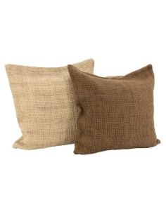 Coussins en coton en coloris assortis , beige et marron
