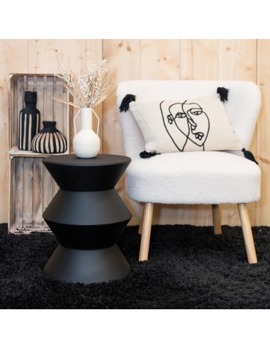 Bout de canapé en métal couleur noire