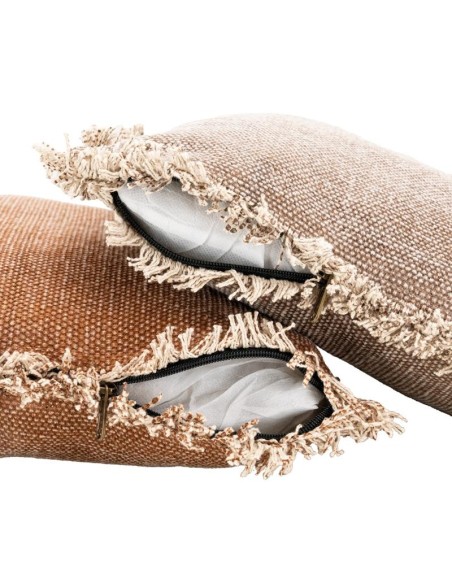 Coussin en coton recyclé avec franges