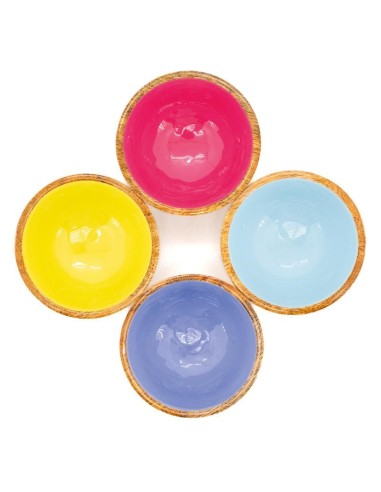 Corbeille ronde en manguier et résine