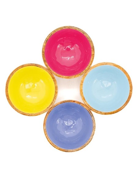 Corbeille ronde en manguier et résine