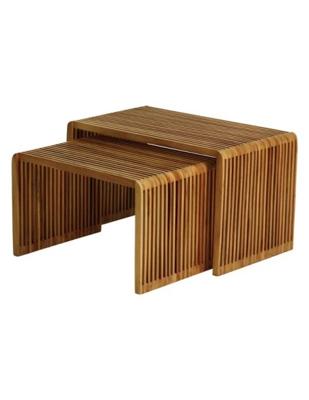 Tables basses gigognes teck recyclé