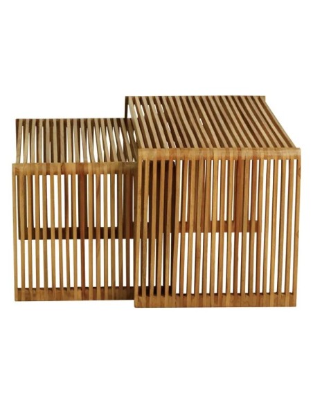 Tables basses gigognes teck recyclé