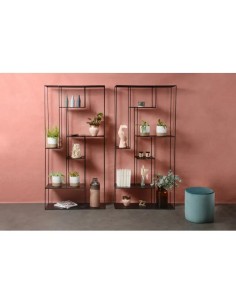 Bibliothèque 6 niveaux métal noir 2