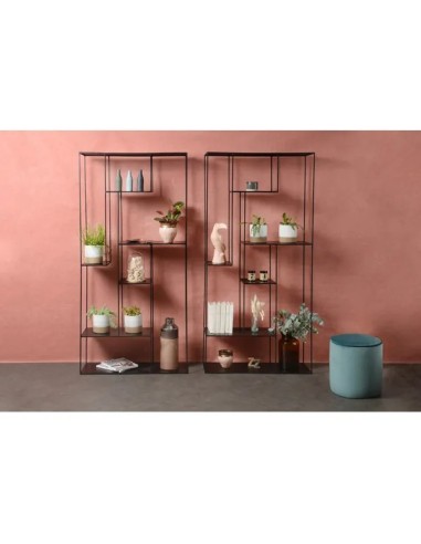 Bibliothèque 6 niveaux métal noir