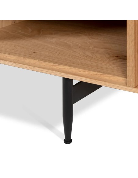 Meuble télé 4 niches chêne naturel