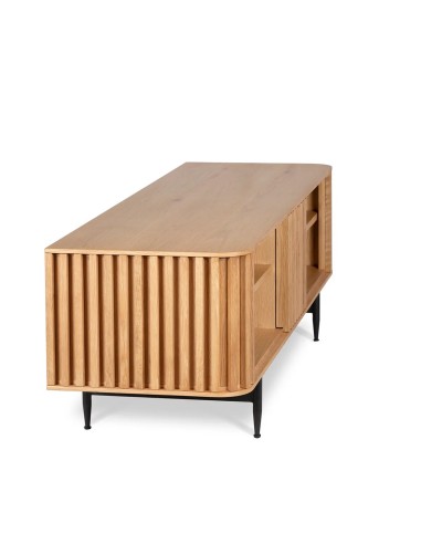 Meuble télé 4 niches chêne naturel