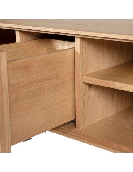 Meuble télé 4 niches chêne naturel