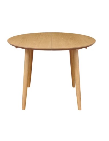 Table repas 100-180 cm placage chêne avec 2 allonges