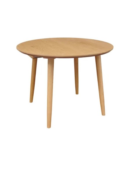 Table repas 100-180 cm placage chêne avec 2 allonges