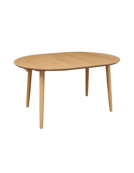 Table repas 100-180 cm placage chêne avec 2 allonges