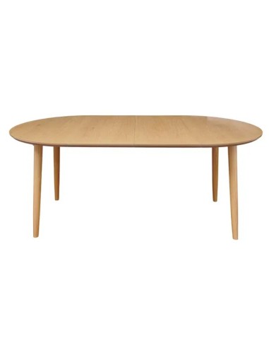 Table repas 100-180 cm placage chêne avec 2 allonges