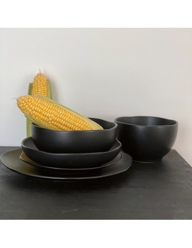 Assiette Tribu noire plate