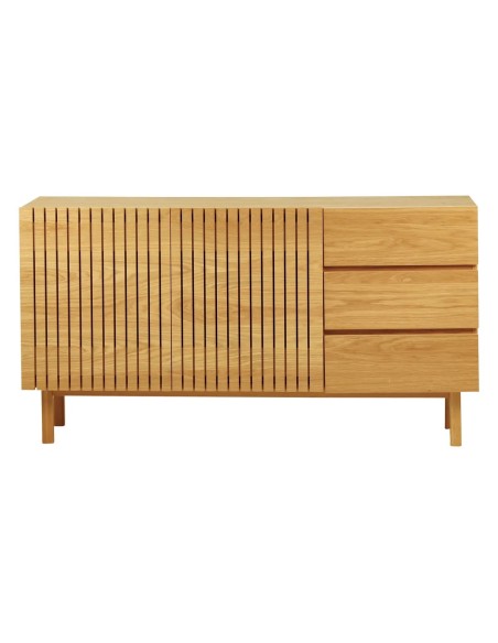 Meuble bas 2 portes 3 tiroirs naturel