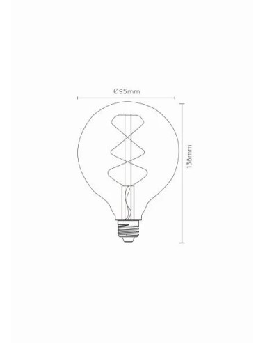 G95 - Ampoule filament - Ø 9,5 cm - LED - Ambre