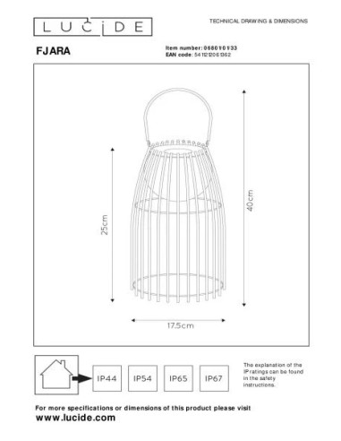 FJARA - Lampe de table Rechargeable Intérieur/Extérieur - Vert
