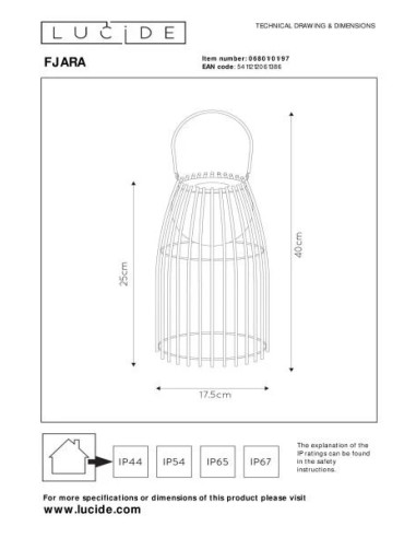 FJARA - Lampe de table Rechargeable Intérieur/Extérieur - Rouille