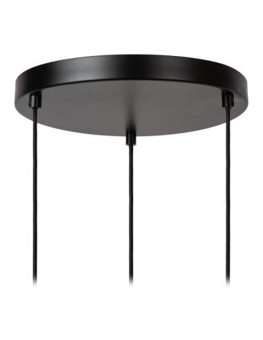 GUNHILD - Suspension - Abat-jour verre et lin