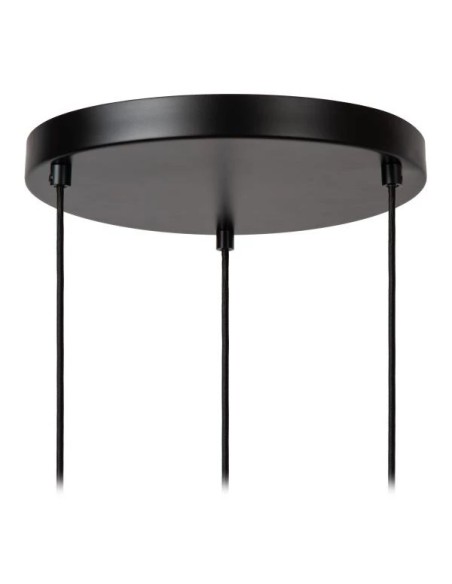 GUNHILD - Suspension - Abat-jour verre et lin