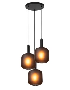ELOISE - Suspension en verre fumé et métal- Ø 40 cm - Noir