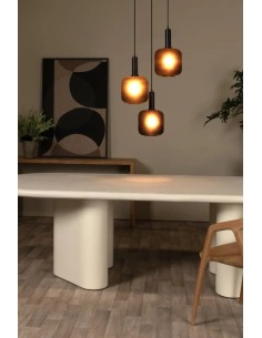 ELOISE - Suspension en verre fumé et métal- Ø 40 cm - Noir 2