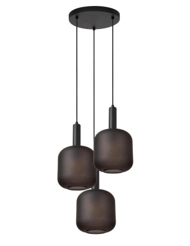 ELOISE - Suspension en verre fumé et métal- Ø 40 cm - Noir