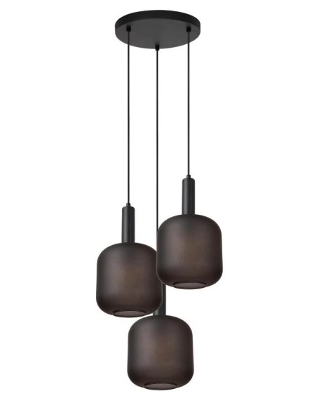 ELOISE - Suspension en verre fumé et métal- Ø 40 cm - Noir