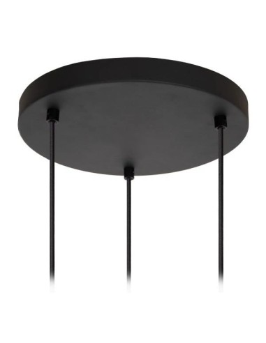 ELOISE - Suspension en verre fumé et métal- Ø 40 cm - Noir