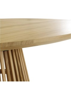 Table ronde en teck naturel 120 cm 2