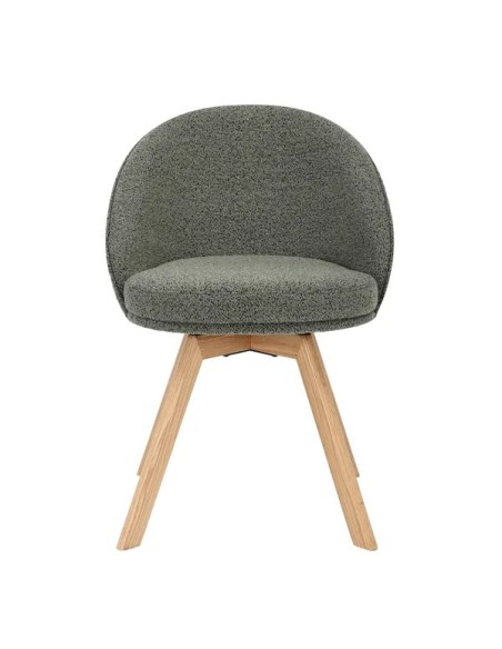 Chaise repas pivotante tissu bouclette vert