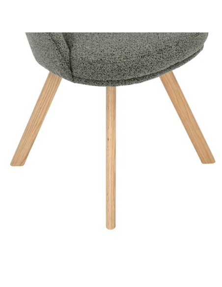 Chaise repas pivotante tissu bouclette vert