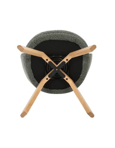 Chaise repas pivotante tissu bouclette vert