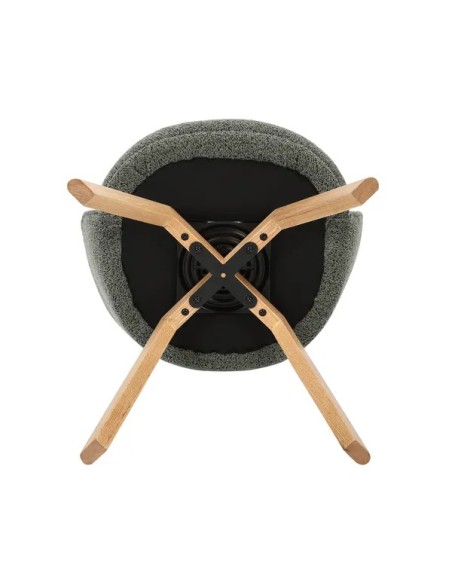 Chaise repas pivotante tissu bouclette vert