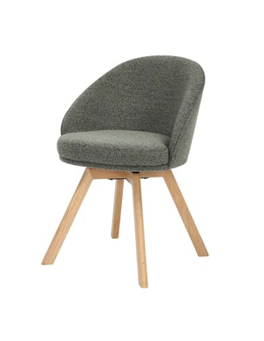 Chaise repas pivotante tissu bouclette vert