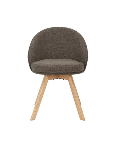 Chaise repas pivotante tissu bouclette marron