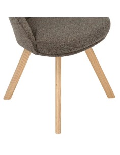 Chaise repas pivotante tissu bouclette marron 2