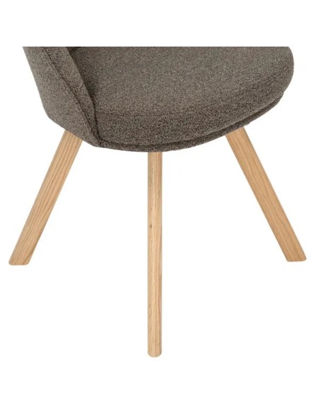 Chaise repas pivotante tissu bouclette marron