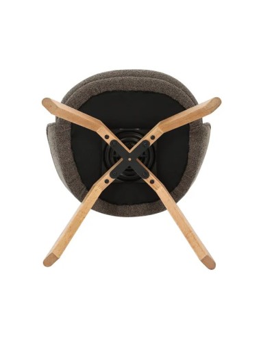 Chaise repas pivotante tissu bouclette marron