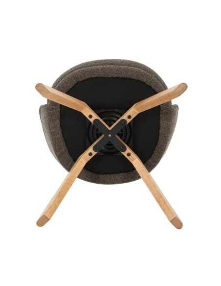 Chaise repas pivotante tissu bouclette marron