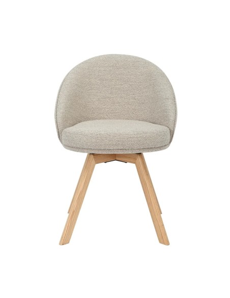 Chaise repas pivotante tissu bouclette beige