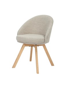 Chaise repas pivotante tissu bouclette beige 2