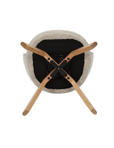 Chaise repas pivotante tissu bouclette beige