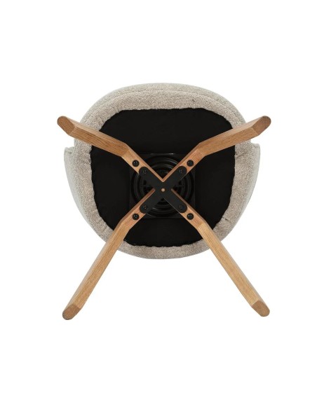 Chaise repas pivotante tissu bouclette beige