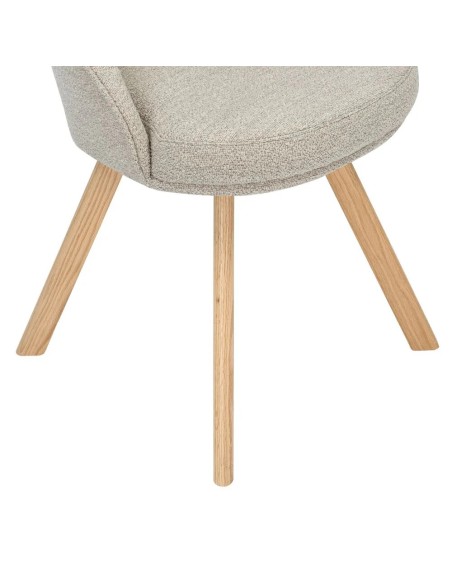 Chaise repas pivotante tissu bouclette beige
