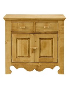 Bahut de style savoyard en pin massif huilé avec 2 portes et 2 tiroir 2