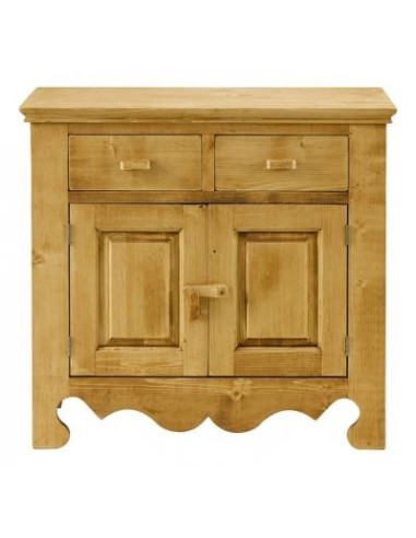 Bahut de style savoyard en pin massif huilé avec 2 portes et 2 tiroir